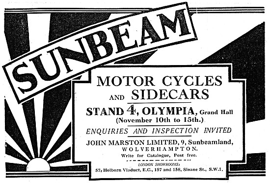 Sunbeam Motor Cycles & Sidecars                                  