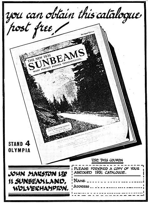 1930 Sunbeam Motor Cycle Advert                                  