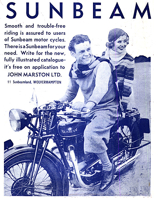 Sunbeam Model 9 Motorcycle 1933 Advert                           