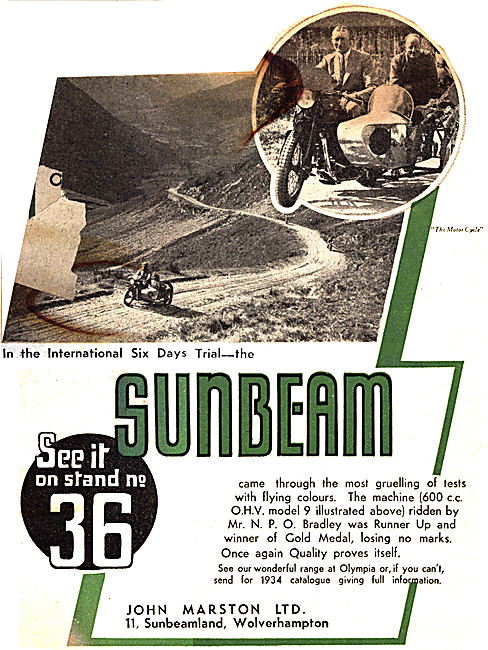 Sunbeam Model 9 Motor Cycle                                      