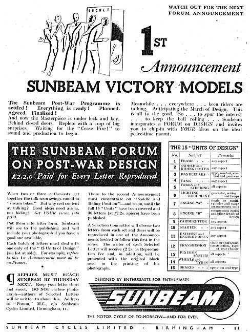 Sunbeam Victory Motorcycles                                      