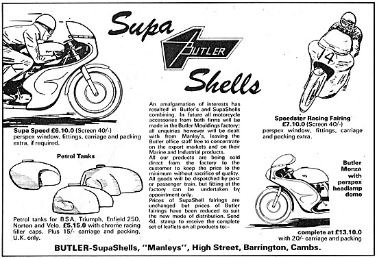 Butler Supa Shells Fairings - Supashells Petrol tanks            
