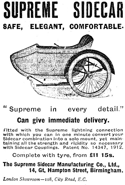 1913 Supreme Sidecars                                            