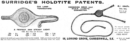Holdtite Adhesives & Acetylene Gas Lamp Connectors               