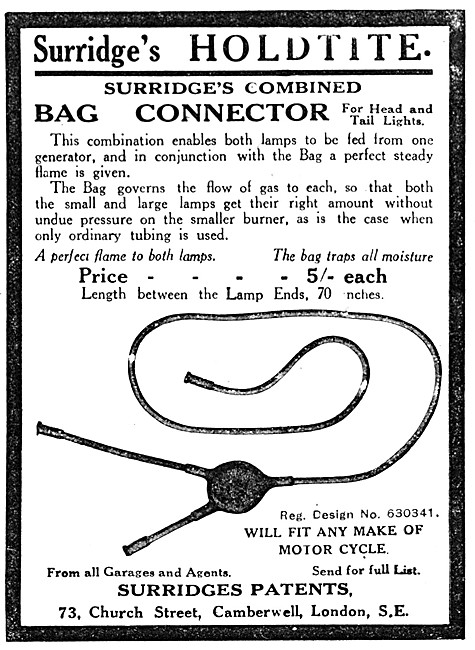 Surridges Holdtite Bag Connector For Acetylene Motor Cycle Lights