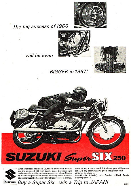 1967 Suzuki Super Six 250 cc                                     