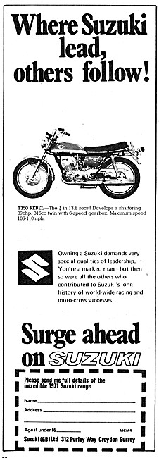 1971 Suzuki T350 Rebel                                           