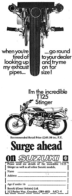 1971 Suzuki T125 Stinger                                         