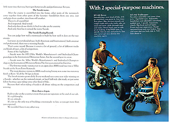 1972 Suzuki Mini Motorcycles - Suzuki RV-90J Rover - Trailhopper 