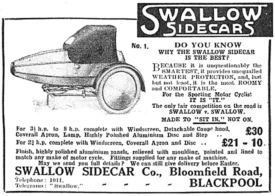 1923 Swallow Sports Sidecar                                      