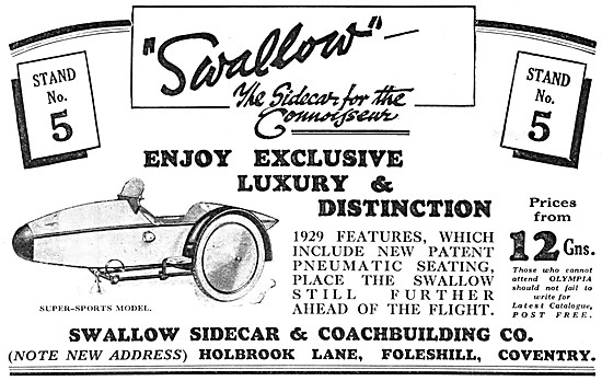 1928 Swallow Super-Sports Sidecars                               
