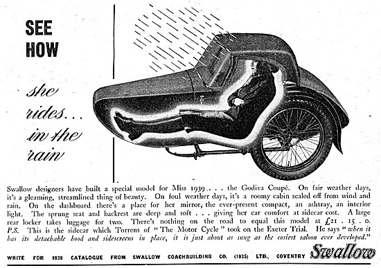 Swallow Godiva Coupe Sidecar 1939                                