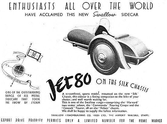 1949 Swallow Jet 80 Sidecar                                      