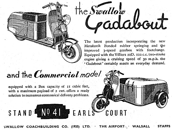 1949 Swallow Gadabout Motor Scooter - Swallow Gadabout Commercial