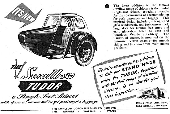 1953 Swallow Tudor Single Seat Sidecar                           