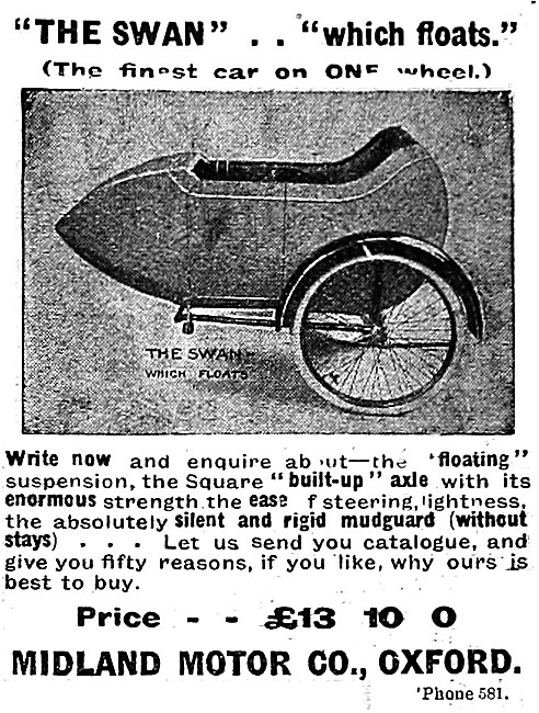 Swan Sidecars - The Swan Floating Sidecar 1912                   