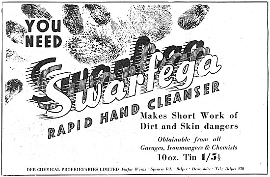 Swarfega Rapid Hand Cleanser 1950 Advert                         