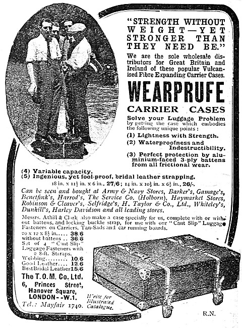 T.O.M. Wearprufe Motorcycle Luggage                              