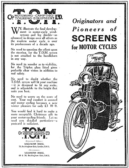 T.O.M. Motorcycle & Sidecar Windscreens                          