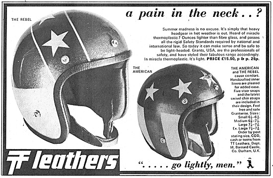 TT Leathers Rebel Motor Cycle Helmet 1971 Style                  