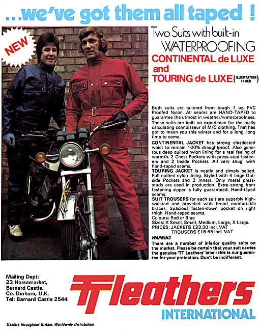 TT Leathers 1975 Advert                                          