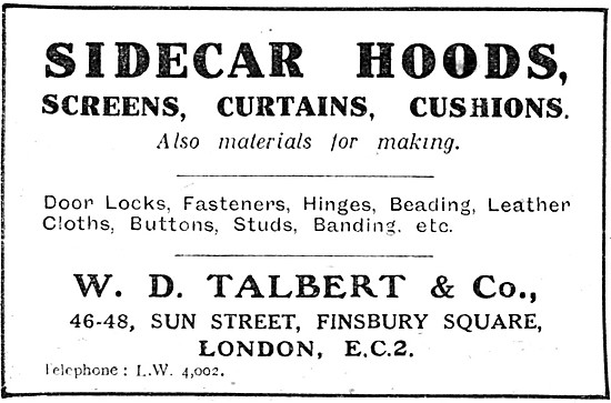 Talbert Sidecar Screens & Hoods                                  