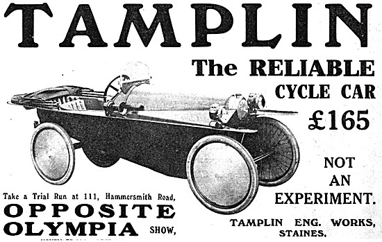 Tamplin Cycle Car 1920 Advert                                    