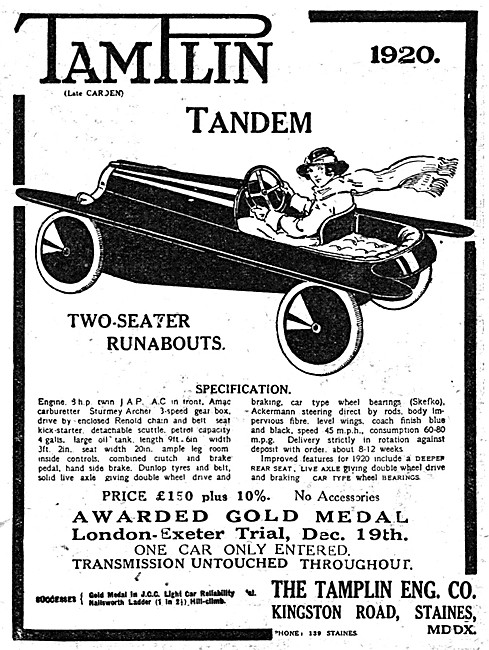 1920 Tamplin Two Seater Runabout                                 