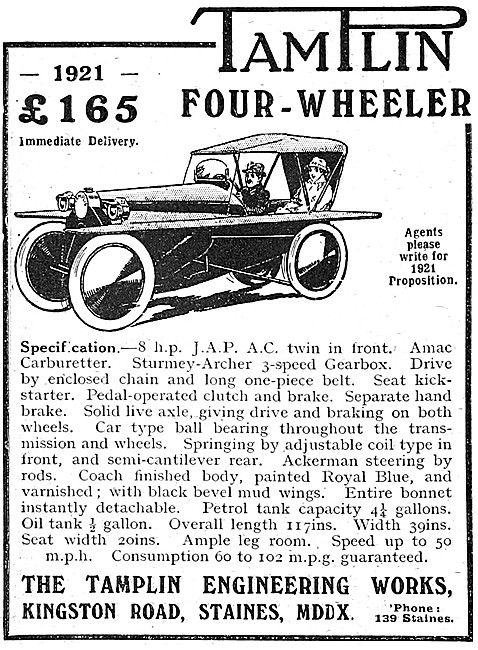 Tamplin 8 hp JAP Light Car                                       