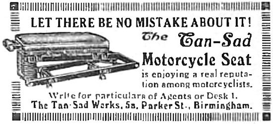Tan Sad Motor Cycle Seats 1917 Models                            