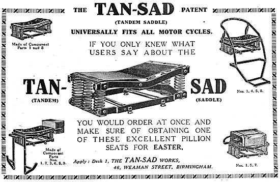 Tan-Sad Motor Cycle Seats                                        