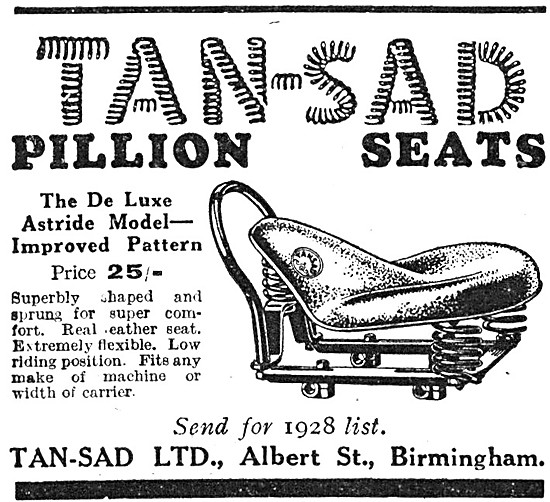 Tan-Sad Pillion Seats 1927                                       
