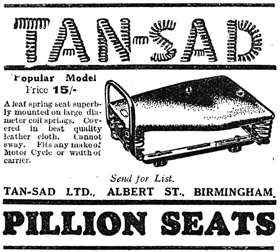 Tan-Sad Motor Cycle Pillion Seats                                
