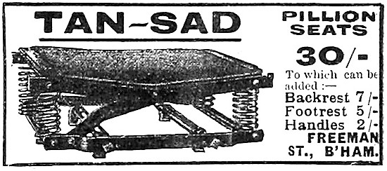 Tan-Sad Motor Cycle Accessories - Tan-Sad Pillion Seats          