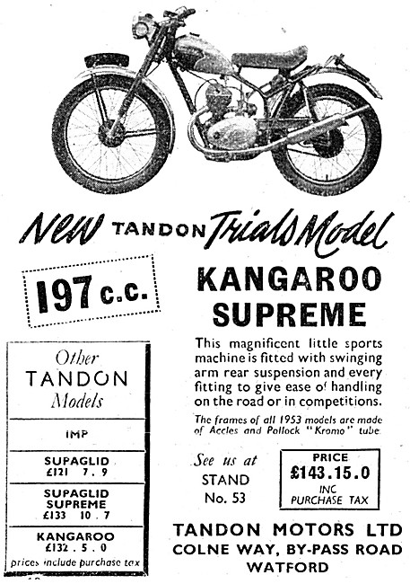 Tandon Kangaroo Supreme 197 cc Trials Machine                    