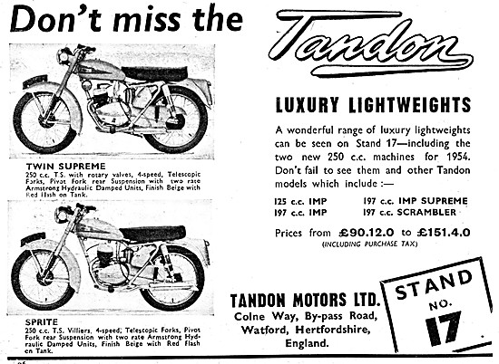 Tandon Twin Supreme 250 cc - Tandon Sprite 250 cc                