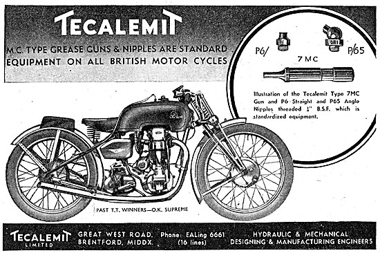 Tecalemit Lubrication Equipment 1945 Advert                      