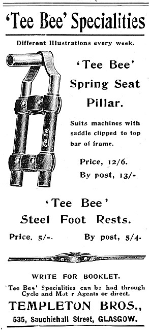 Templeton Tee Bee Motor Cycle Accessories                        