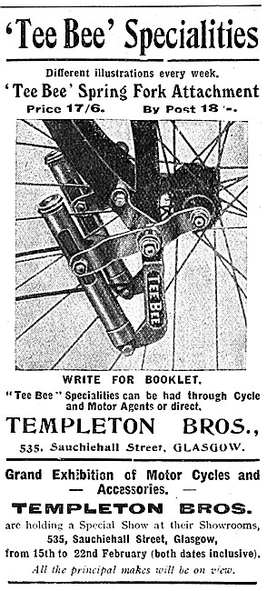 Templeton Tee Bee Motor Cycle Spring Fork Attachment             