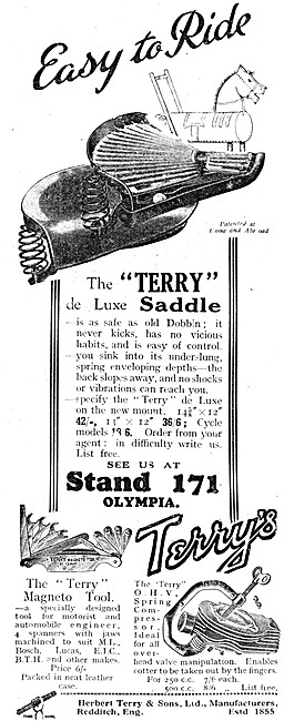 The Terry de Luxe Motorcycle Saddle 1928                         