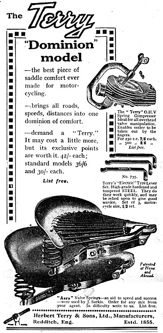 Terrys Dominion Model Spring Saddles 1930                        