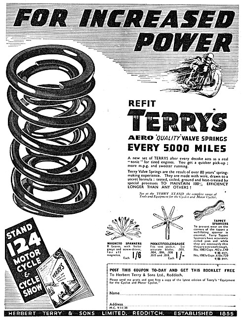 Terrys Aero Quality Valve Springs 1938 Advert                    