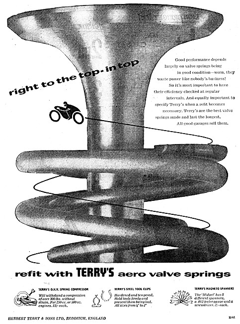 Terrys Aero Valve Springs 1955 Advert                            