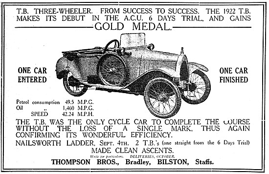 Thompson Brothers T.B.Three-Wheeler Cyclecar 1921                