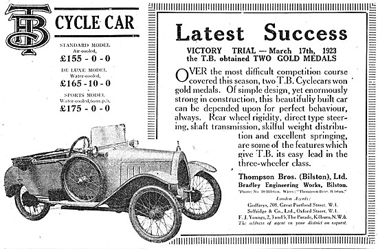 1923 Thompson Brothers T.B.Three-Wheeler Cyclecar                