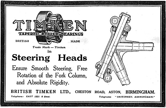 British Timken Motor Cycle Steering Head Bearings                