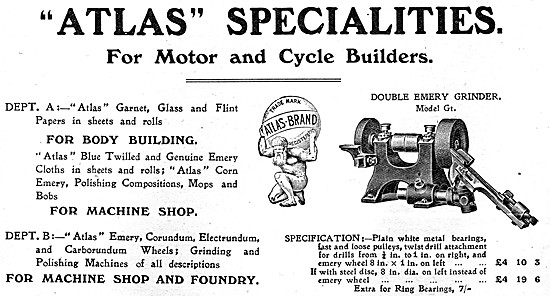 Atlas Tools For Machine Shops & Foundries. Atlas Emery Grinder   