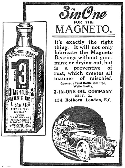3-In-One Oil 1910 Advert                                         