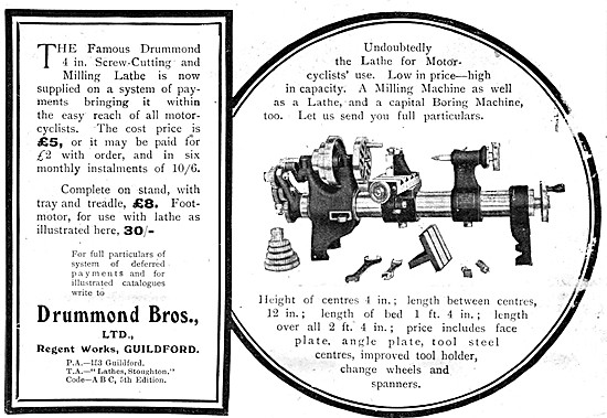 Drummond Lathes 1912 Advert                                      
