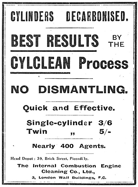 Cyclean Engine Decarbonising Process                             